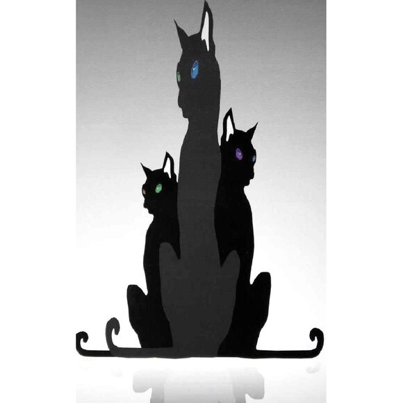 "ALLEY CATS" Original Art Canvas Giclee Wrap - Picture 4 of 8